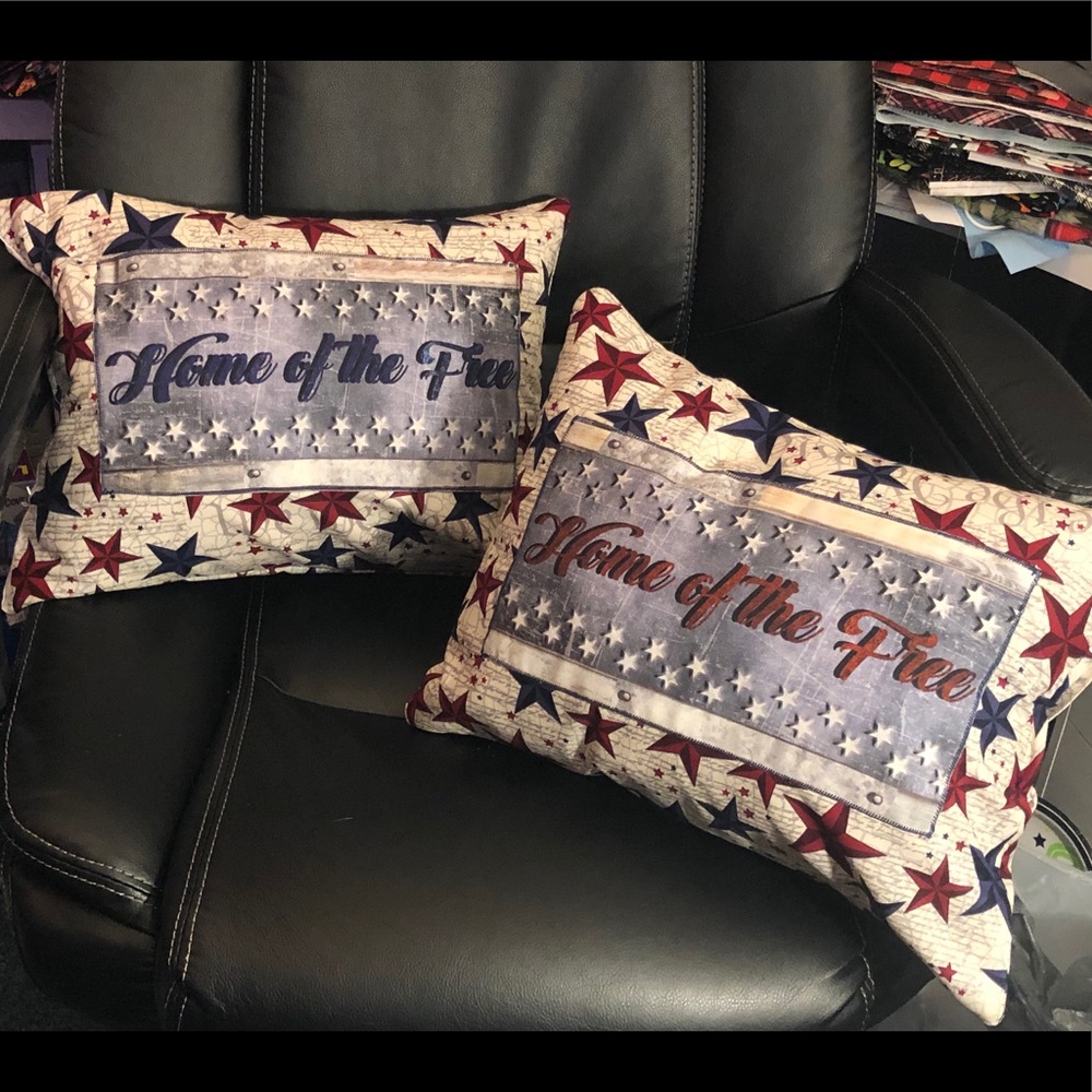 Handmade “Home of the Free” pillow Set
